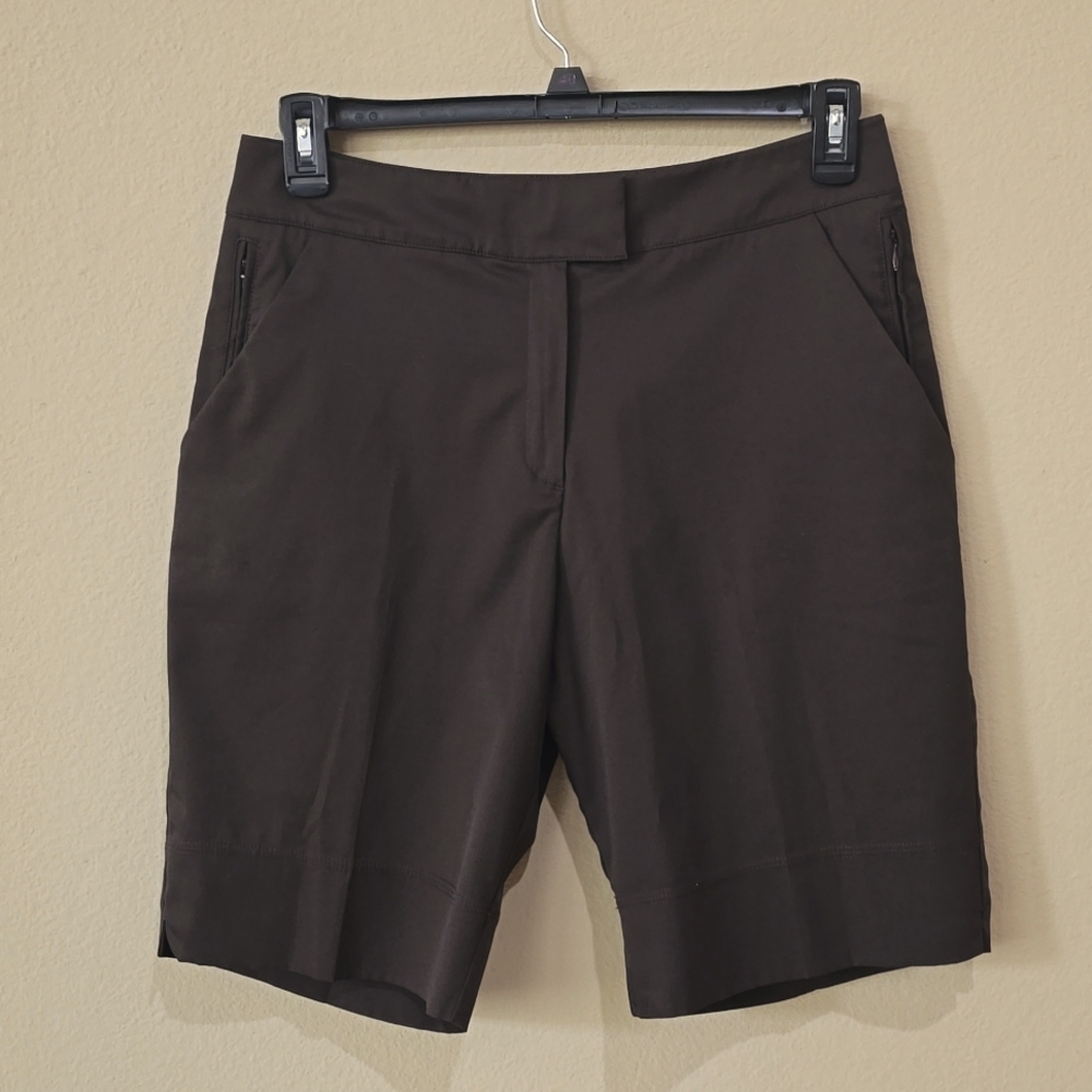 Tail Tech Brown Bermuda Golf Shorts Womens Size 10 Activewear Athletic Stretch